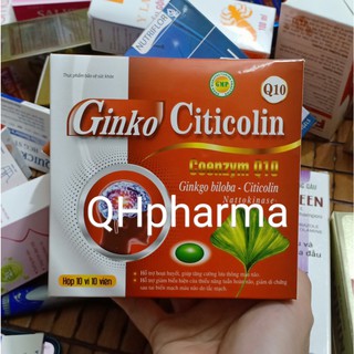 Viên bổ não GINKO CITICOLIN Q10 360mg hỗ trợ hoạt huyết,tăng cường lưu thông máu
