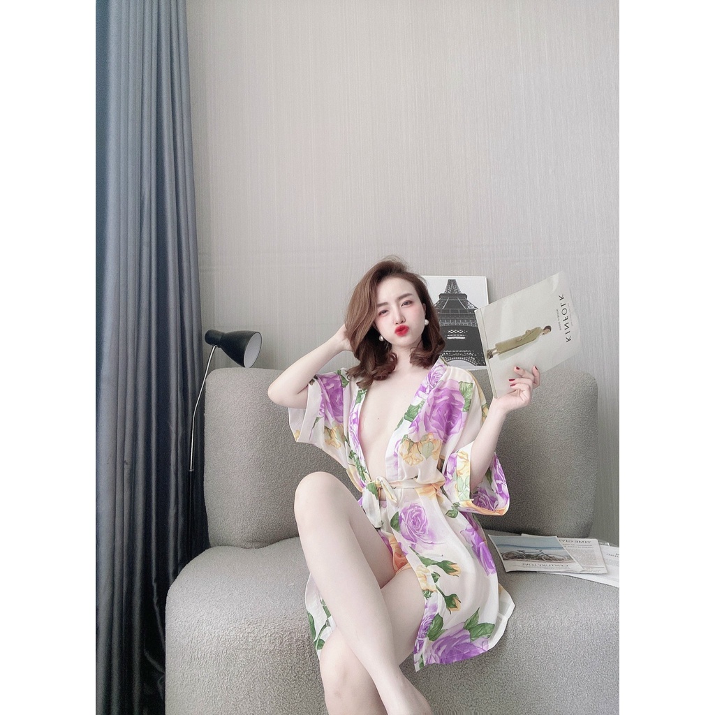 Áo choàng nữ kèm quần vải họa tiết cao cấp dễ thương sexy | BigBuy360 - bigbuy360.vn