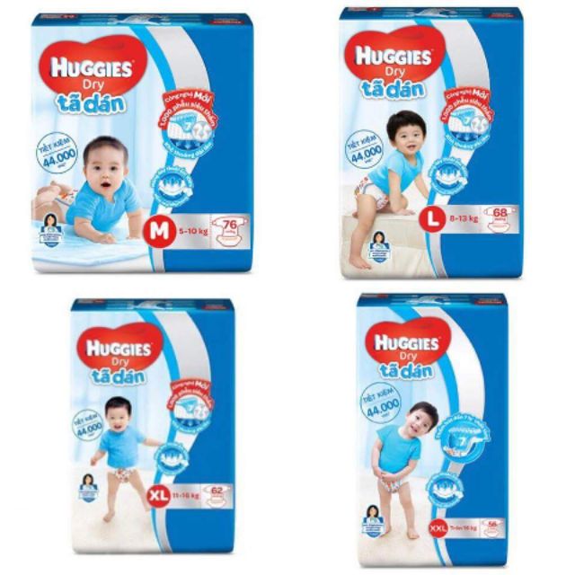 Tả dán huggies m76,l68,xl62