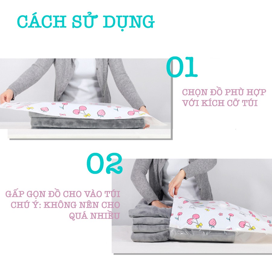 Túi Hút Chân Không Dày Gấp Đôi Bảo Quản Quần Áo, Túi Chân Không Cho Chăn Ga Chống Nấm Mốc Cao Cấp M002