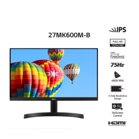 Màn Hình LED LG 27MK600M-B 27inch Full HD 5ms 75Hz Radeon FreeSync IPS - Hàng Chính Hãng