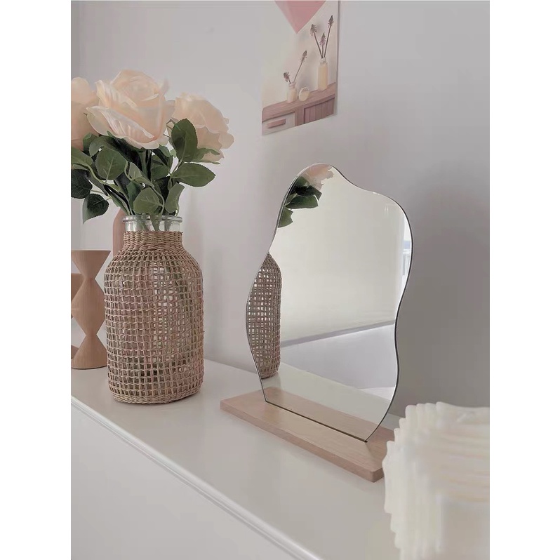 (Restock) Gương bàn decor đế gỗ, gương để bàn vintage - cutam.decor