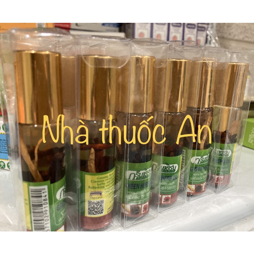 (CHÍNH HÃNG) Dầu nhân sâm lăn Green her oil Thái Lan chai 8ml