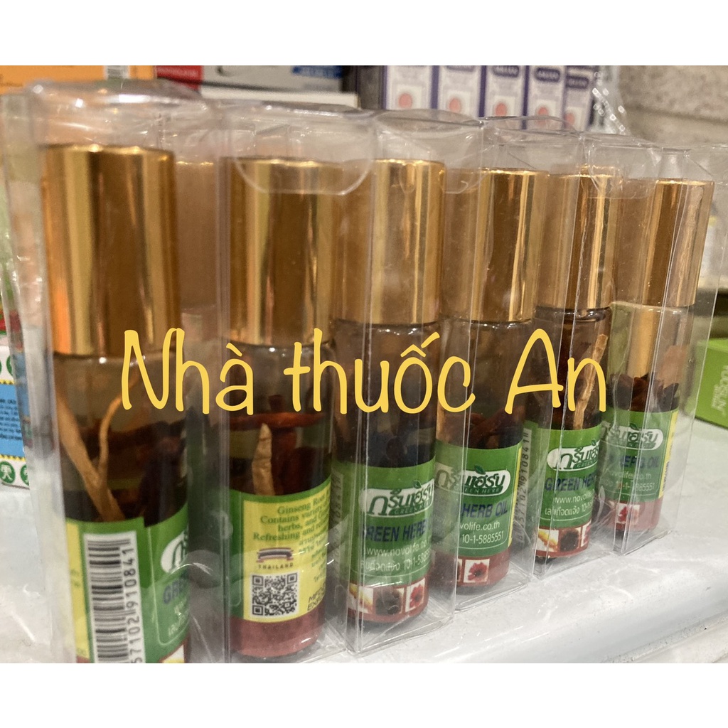 (CHÍNH HÃNG) Dầu nhân sâm lăn Green her oil Thái Lan chai 8ml