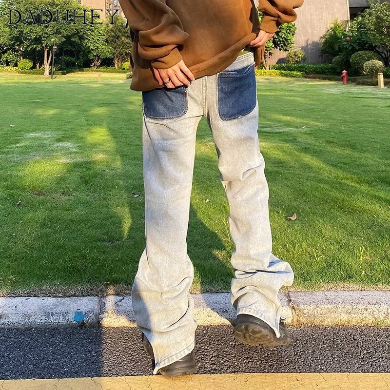 DaDuHey American Street Retro Washed Butterfly Embroidered Jeans Men 'S And Women 'S High Street Fashion Brand Casual Pants