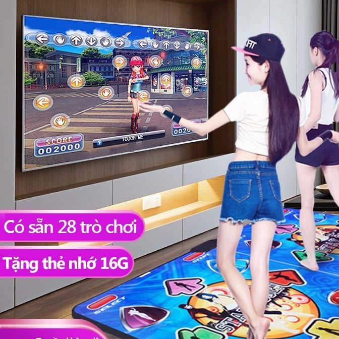 Thảm nhảy thông minh chơi game, tập yoga kết nối tivi bản tieng anh pro 2 người chơi phiên bản tiếng anh