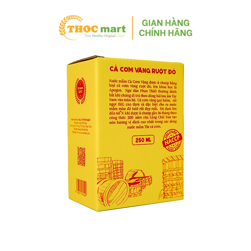 [ THOCmart.vn ] Nước mắm Tĩn cá cơm vàng ruột đỏ 250ml độ đạm 60N đặc sản Phan Thiết bình gốm