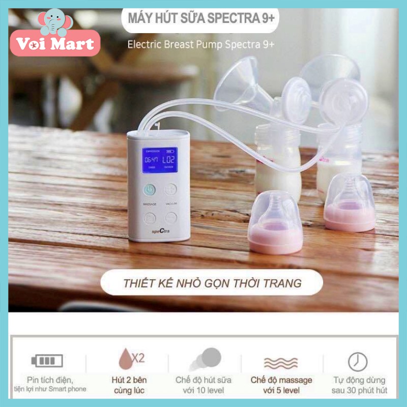 ✔️TƯ VẤN SIZE PHỄU ✔️ Máy Hút Sữa Spectra 9 Plus  Kèm Quà Tặng 5 Món  Bảo Hành Chính Hãng 24 Tháng