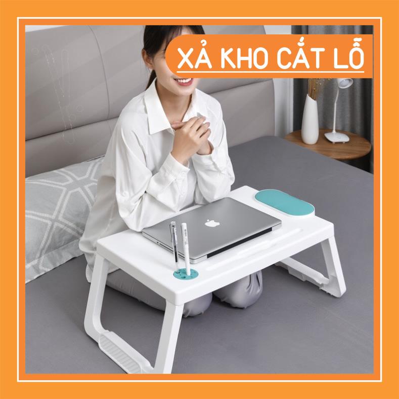 Bàn học gấp gọn có khe để Ipad tiện dụng gọn gàng chắc chắn nhựa Việt Nhật.