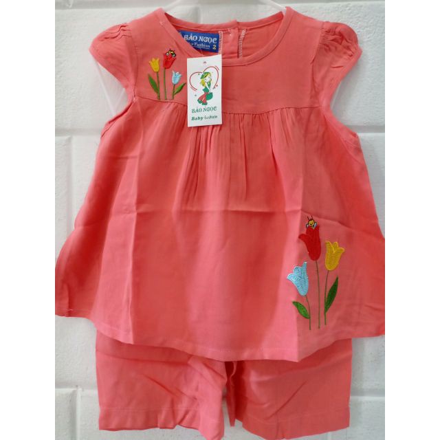 Đồ bộ bé gái tôn - tole lạnh - Bảo Ngọc cho bé gái size 7kg đến 35kg