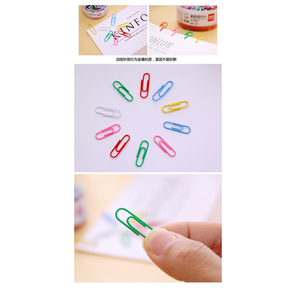 Hộp Kẹp giấy Deli - Ghim giấy màu sắc mẫu truyền thống