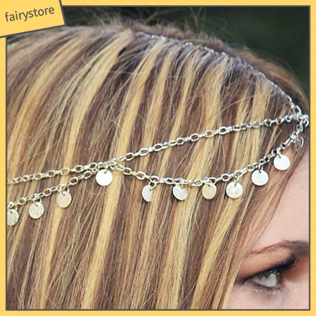 Dây sequin trang trí tóc phong cách bohemian dành cho nữ