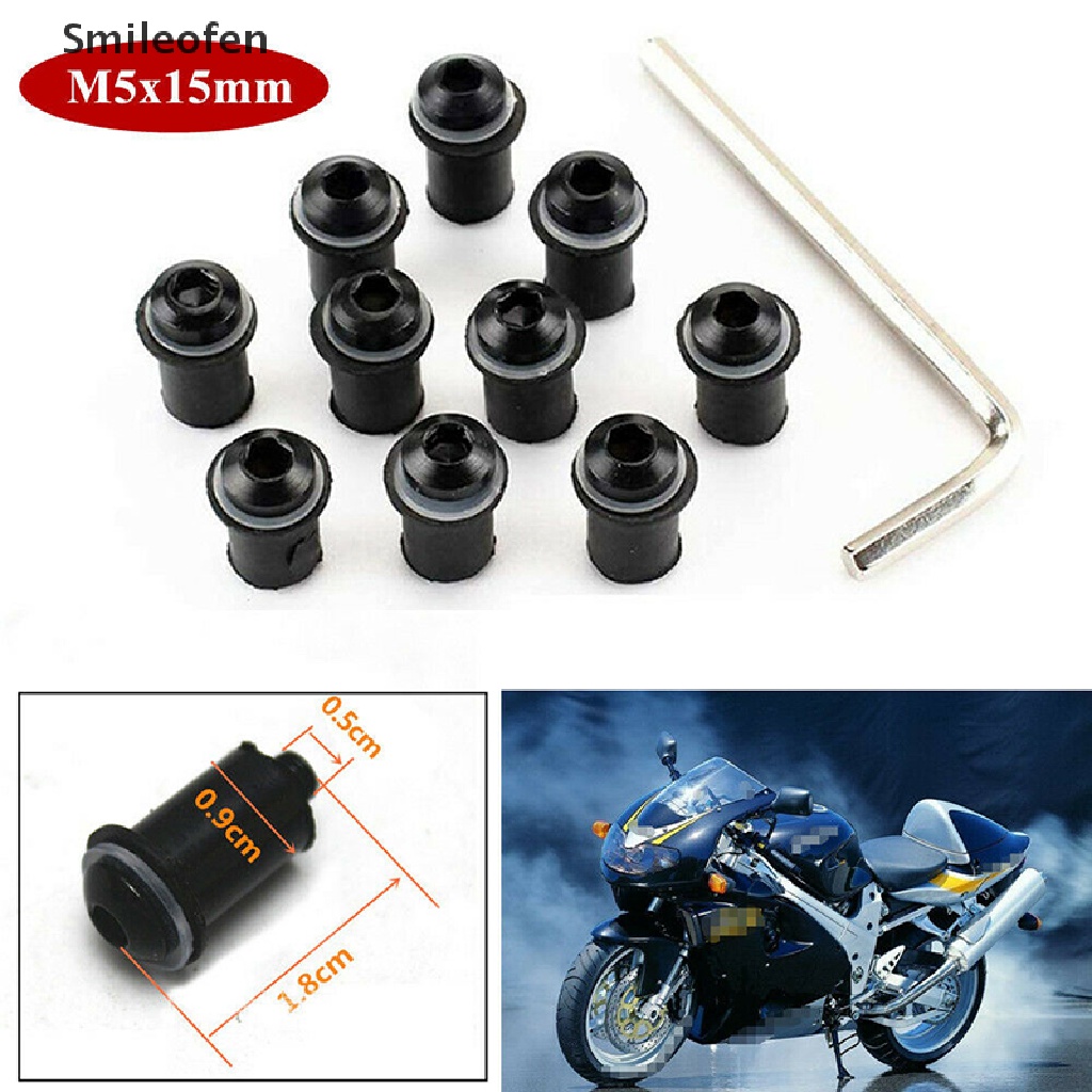 Bộ 10 Ốc Vít M5 15mm Chuyên Dụng Cho Kính Chắn Gió Xe Máy