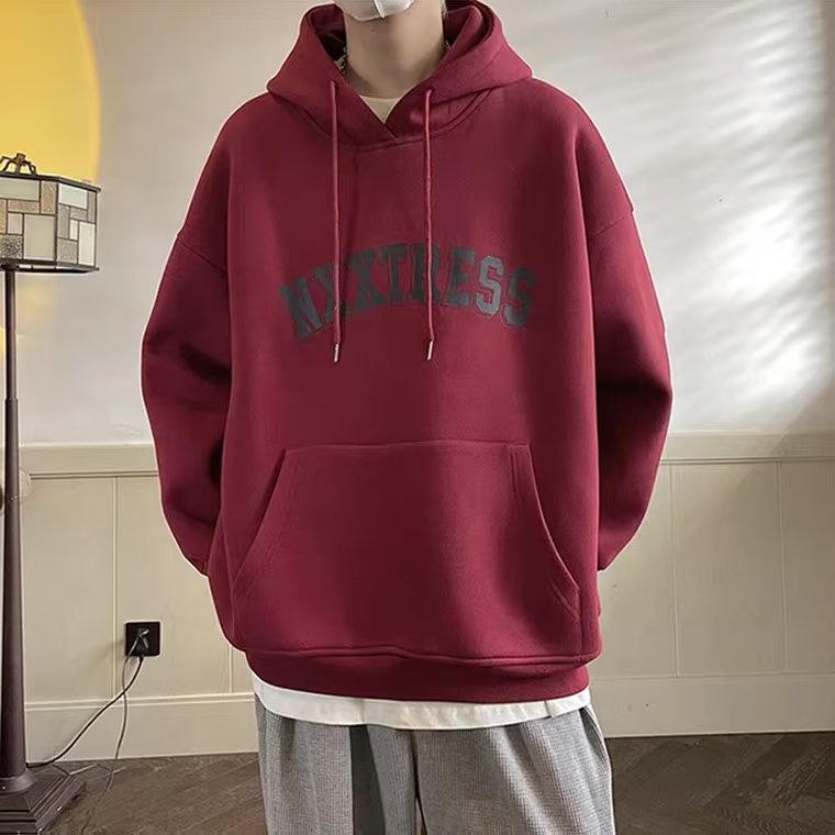 Áo hoodie Dáng Rộng In Chữ Phong Cách Hàn Quốc Thời Trang Chất Lượng Cao size M-5XL Dành Cho Nam
