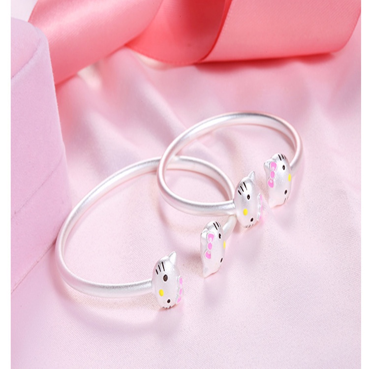 Vòng tay mèo Kitty mẹ và bé S925 cực xinh - LT114