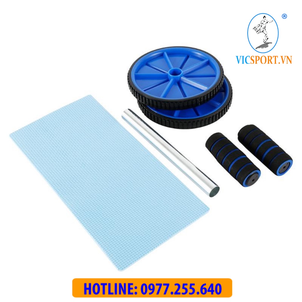 Bánh xe lăn 5 trong 1 hỗ trợ luyện tập thể hình (Tặng Đệm Lót Gối) - Vicsportvn