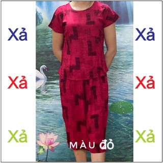 Bộ lanh trung niên Anh Thư mặc nhà cho bà cho mẹ quần ngỗ