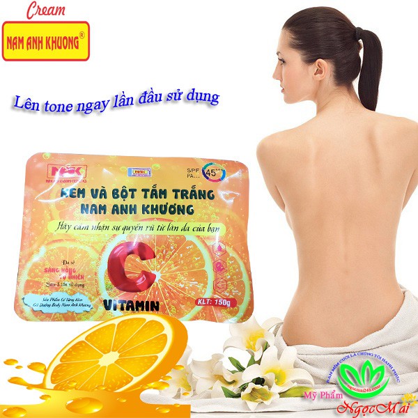Kem và bột tắm trắng Cam Vitamin-C NAM ANH KHƯƠNG (150g)