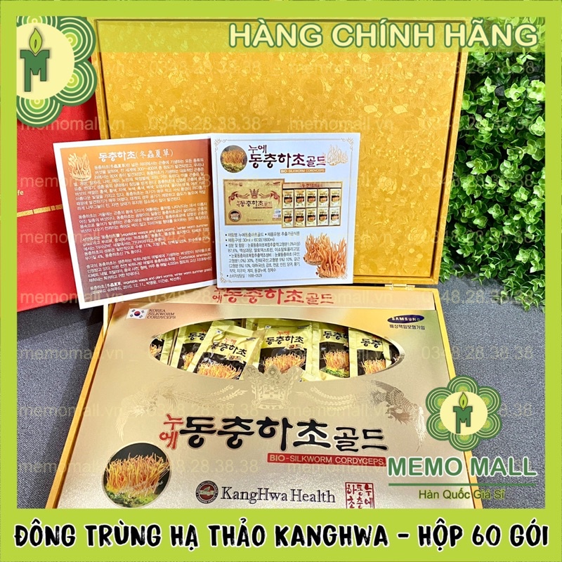 NƯỚC ĐÔNG TRÙNG HẠ THẢO KANGHWA HỘP GỖ VÀNG 60 GÓI chính hãng Hàn Quốc