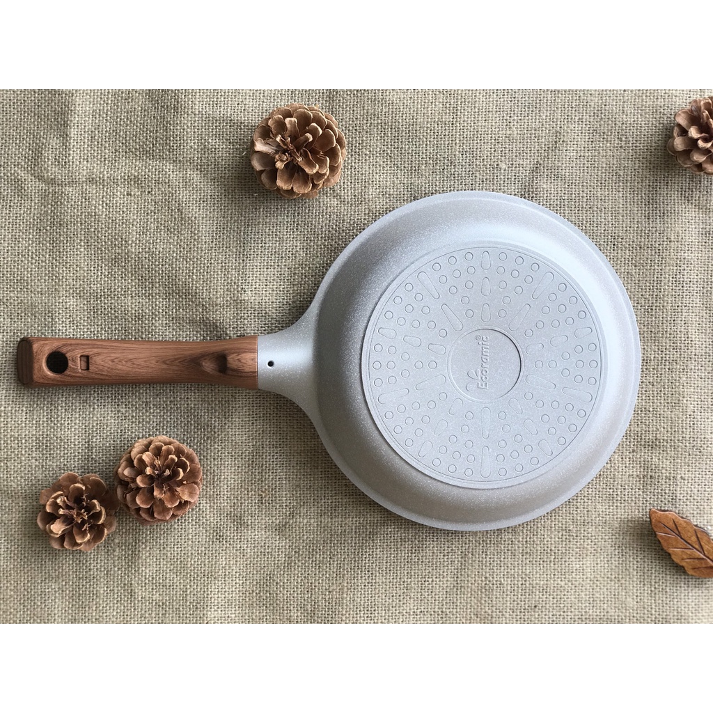 Chảo Đá Đúc Hàn Quốc Ecoramic BLING Đáy Từ Có Nắp size 20/24/26/28 Cm I CHÍNH HÃNG I