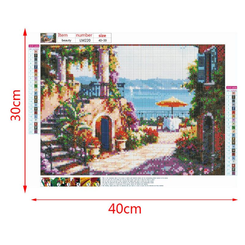Bộ Tranh Đính Đá 5D Tự Làm Họa Tiết Ngôi Nhà Rhines