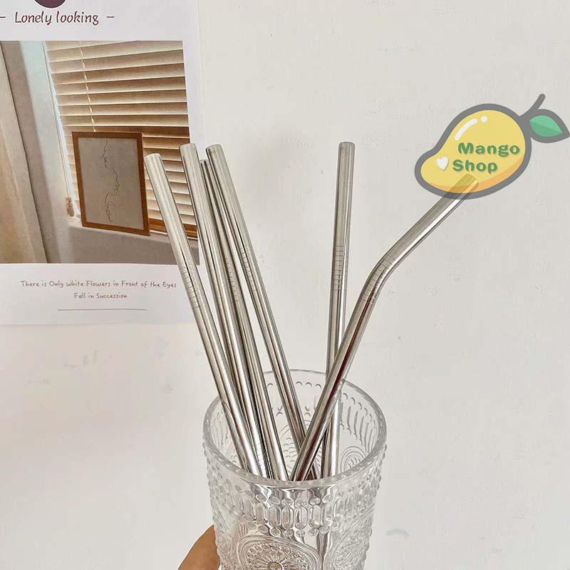 Ống hút nước trà sữa innox 304 tái chế sử dụng an toàn môi trường