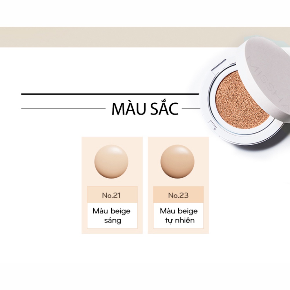 Phấn nước Missha Magic Cushion Cover Lasting SPF50+ PA+++ giúp kiềm dầu và che phủ tốt
