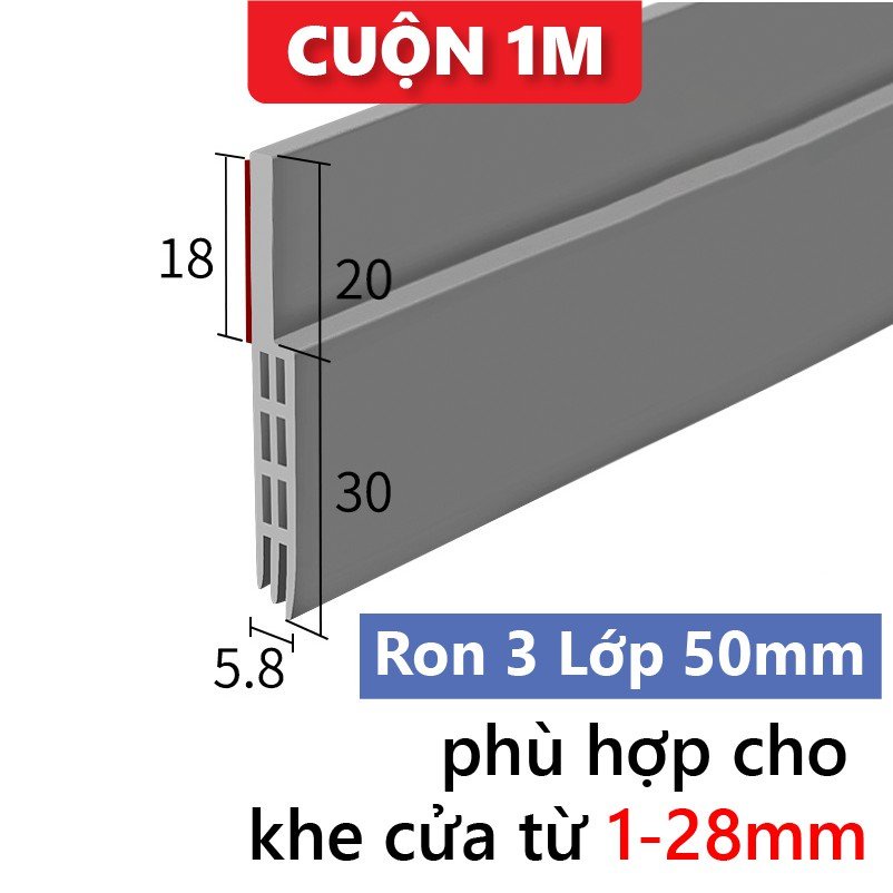 Gioăng cửa cao su chặn khe cửa chống bụi chống côn trùng. Ron dán chân cửa chống ồn cách âm EZMART
