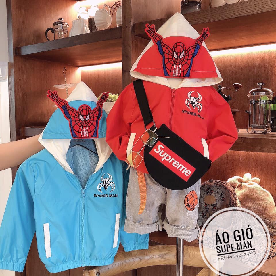 Áo gió siêu nhân nhện cho bé trai cá tính - AGN