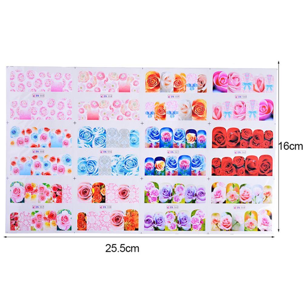 ღOKDEALSღ 12pcs Nail Art Decoration Nail Stickers Tattoo Foils Romantic Butterfly Flower New 3D DIY Full Cove Nail Wraps Transfer Water Decals