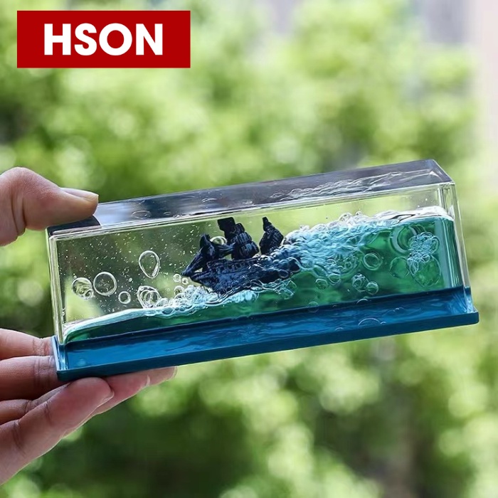 Thuyền bất tử ngọc trai đen, mô hình thuyền sóng gió,thuyền nổi, không chìm decor trang trí để bàn học, bàn làm việc