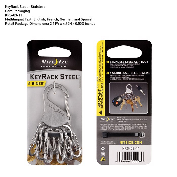 Bộ móc khóa Nite Ize keyrack steel