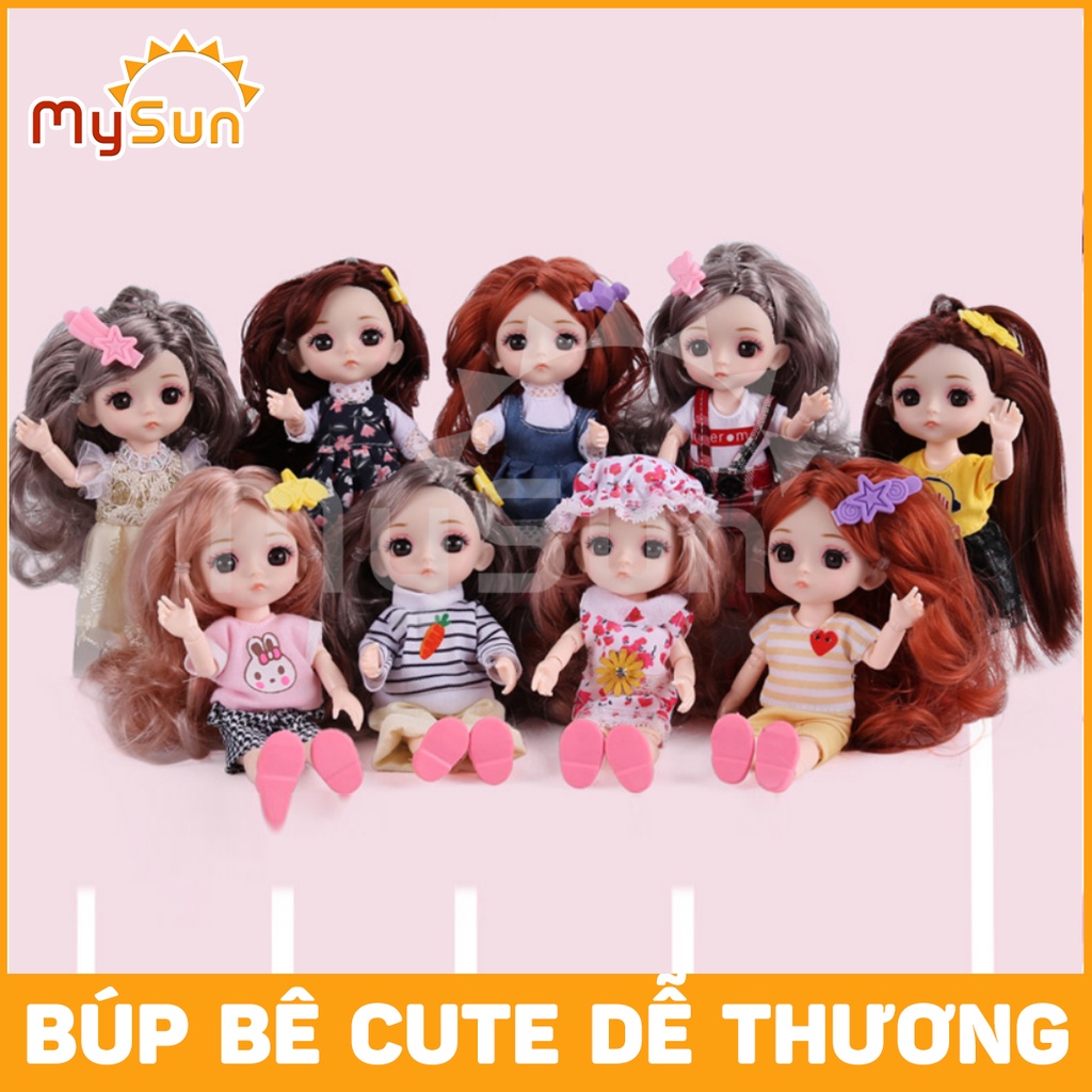 Bộ đồ chơi búp bê CAO CẤP thay đồ mini xinh xắn 16cm 12 khớp cho bé gái MySun