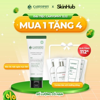 Sửa rửa rặt hỗ trợ làm sạch mụn hiệu quả caryophy portulaca cleansing foam 150ml skin hub