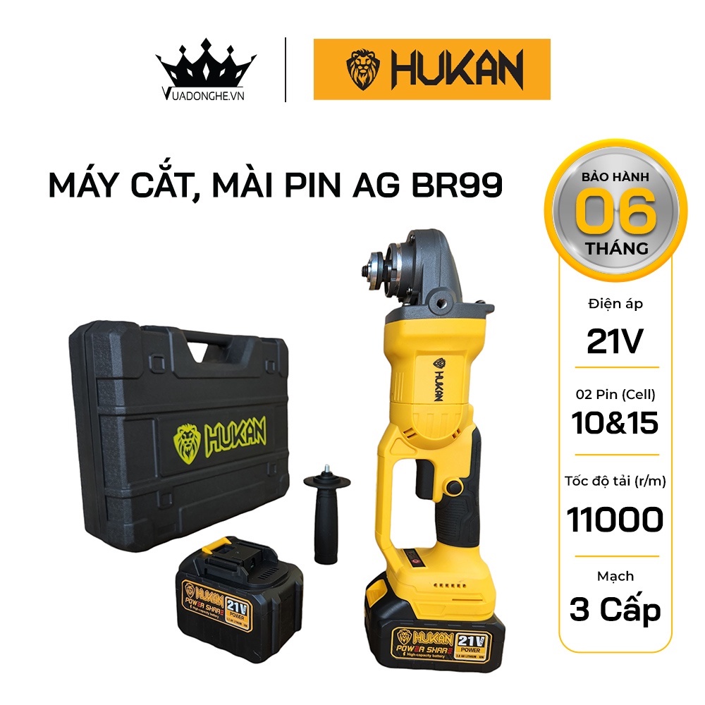 Máy Cắt Máy Mài Pin HUKAN GA BR99 Động Cơ Không Chổi Than Chính Hãng - Vua Đồ Nghề