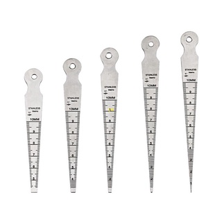 Bộ 5 thước đo khe hở hình tam giác bằng thép không gỉ 10mm tiện dụng