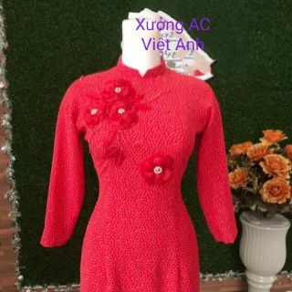 Áo dài bộ chấm bi