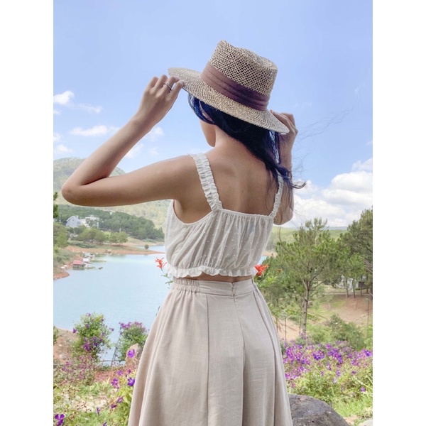 Quần Váy Xoè Dáng Lửng Cạp chun kéo khoá Luna culottes Betterista