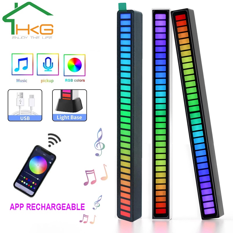 Thanh đèn LED RGB nháy theo nhạc có pin sạc điều khiển qua app điện thoại