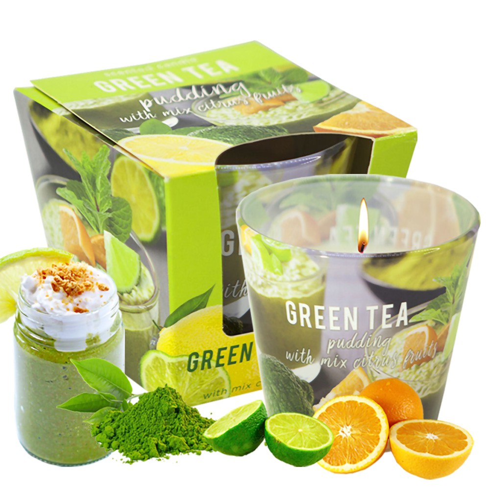 Ly nến thơm tinh dầu Bartek Green Tea 115g QT04964 - matcha trà xanh, nến xông phòng, trang trí (giao mẫu ngẫu nhiên)