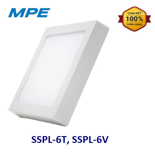 COMBO 3 CÁI - ĐÈN LED PANEL ỐP VUÔNG NỔI MPE 6W SSPL-6T (TRẮNG), SSPL-6V (VÀNG)