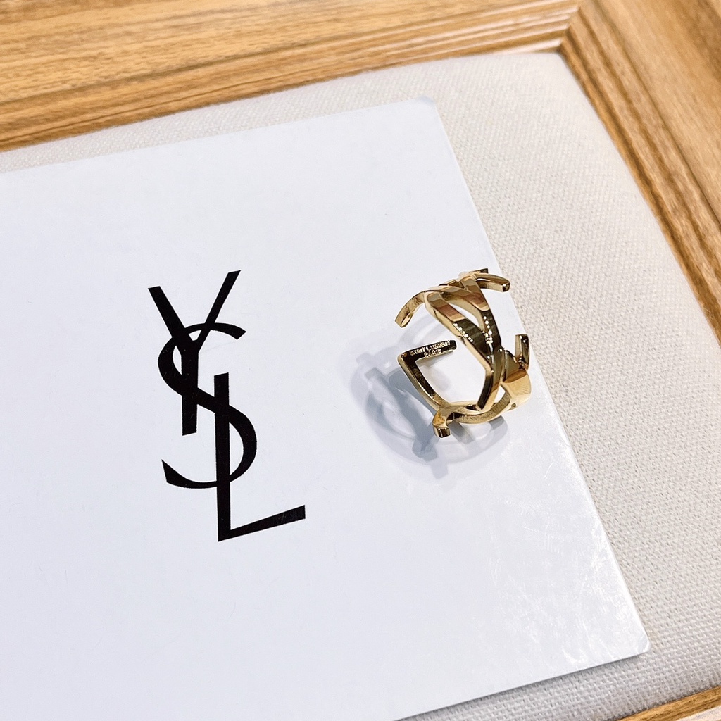 Saint Lauren ysl Nhẫn Thép Titan Chống Thấm Nước Thời Trang Công Sở Cho Nam Và Nữ