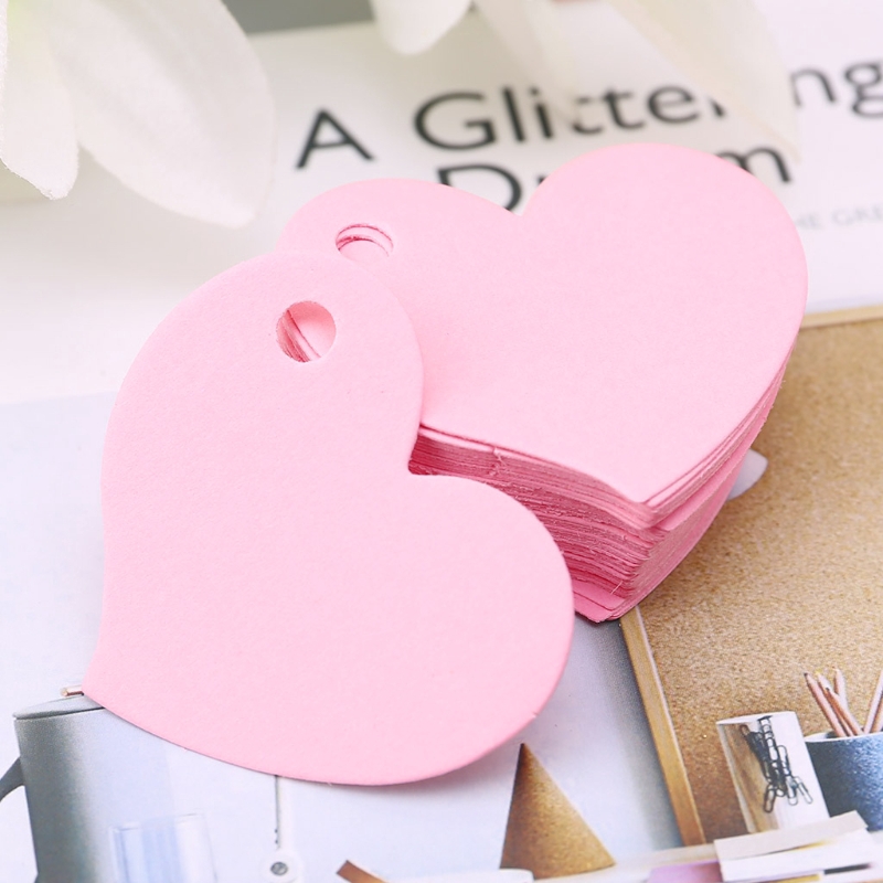 Set 50 thẻ giấy hình trái tim để trang trí đám cưới DIY