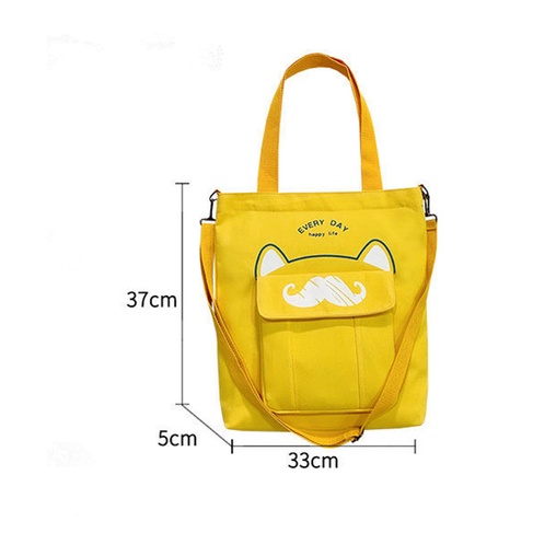 Túi Đeo Chéo Canvas Sức Chứa Lớn Phong Cách Hàn Quốc Thời Trang Cho Nữ