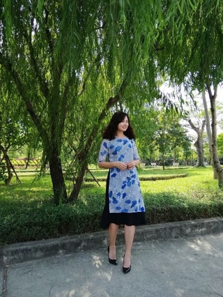 Áo dài cách tân liền váy