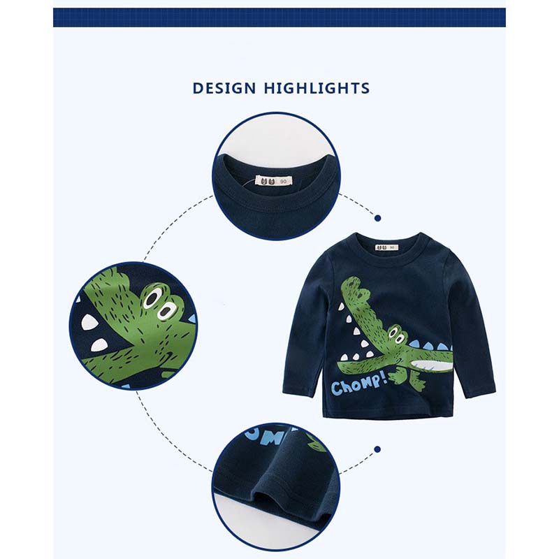 Áo Thun Tay Dài In Hình Hoạt Hình Cho Bé Trai