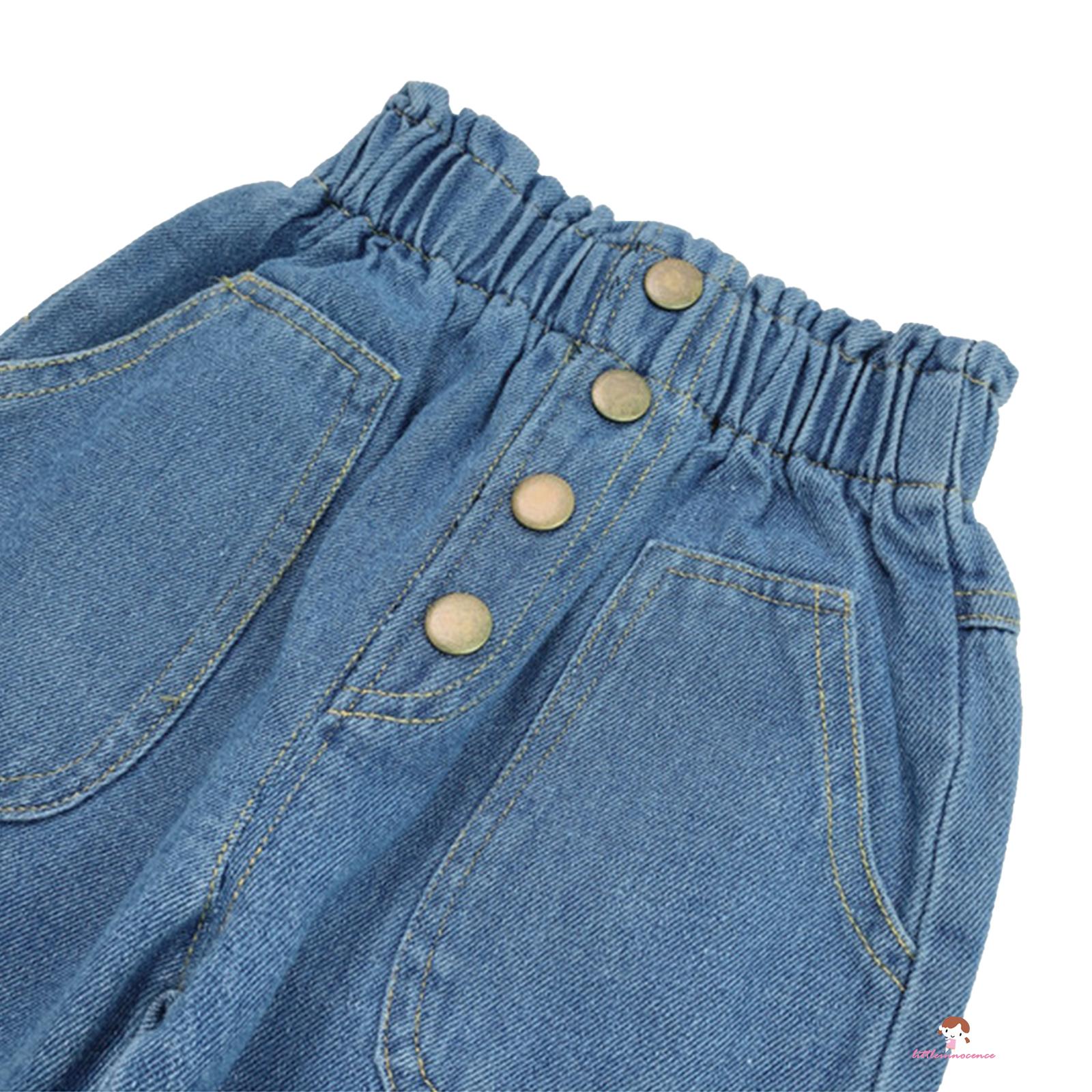 Quần Jeans Lưng Cao Ống Rộng Co Giãn Cho Bé Gái Xzq7-0 - 5 Tuổi