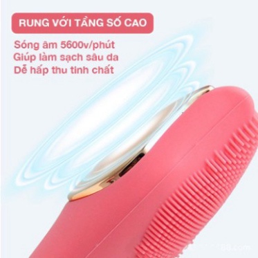 Máy rửa mặt Sóng Âm phối hợp technology Xung Nhiệt Giúp rửa sạch Và Đẩy khoáng chât Vào Sâu phía bên trong Da.
