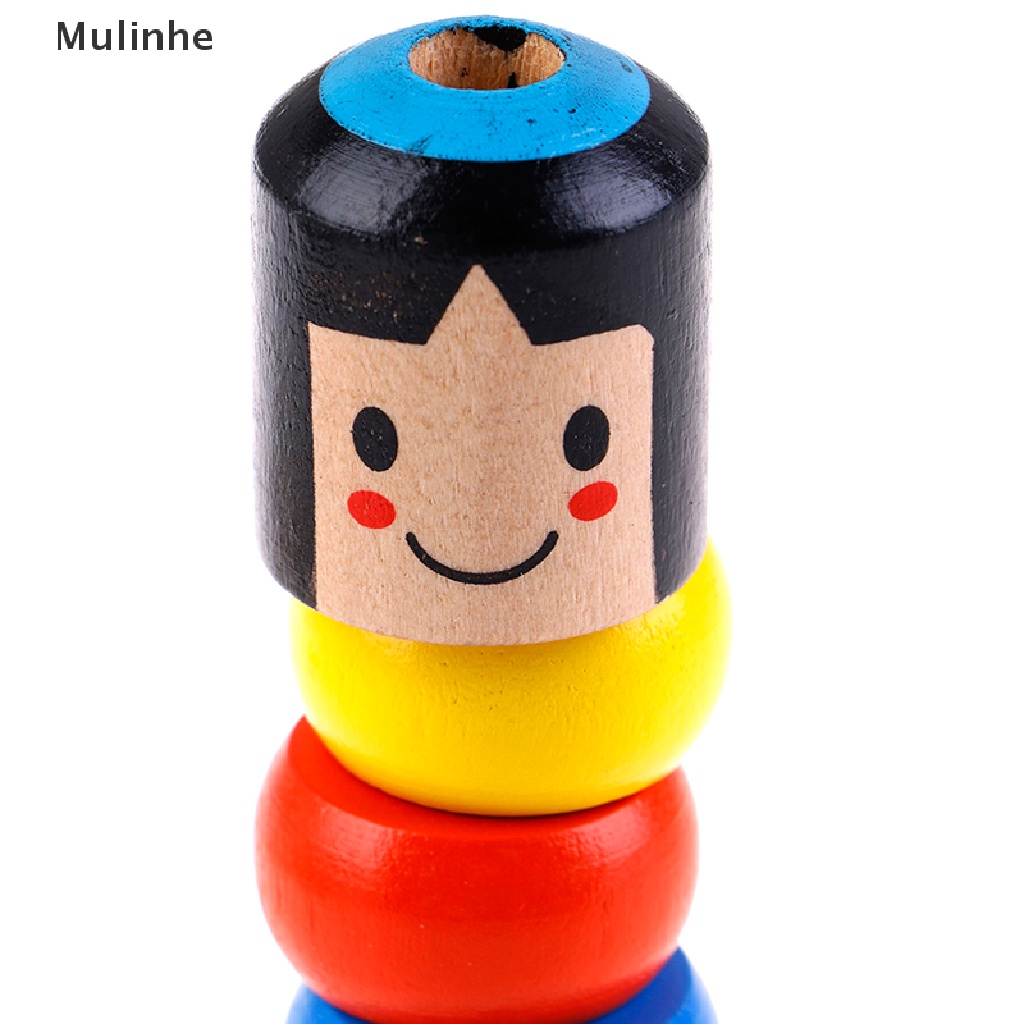 Mulinhe 1set Immortal Daruma Unbreakable Wooden Man Magic Toy Fun Toy Accessory VN