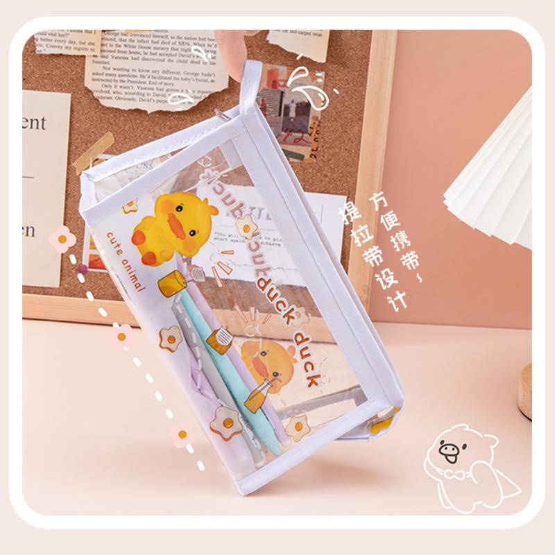 ⭐ iLado ⭐  Túi đựng bút trong suốt cute túi nilong/PVC theme chủ đề nhân vật túi zip nhỏ hộp vải đựng đồ Hộp đựng hộp bút hologram bút cute bọc zip tiểu an văn phòng phẩm Đa Dụng túi đựng đồ dùng cá nhân hình